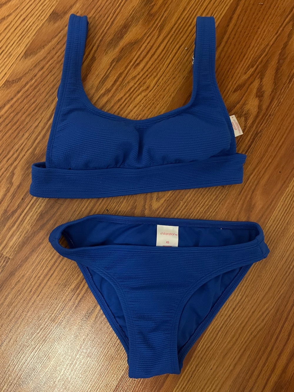 Xhilaration Girls Royal Blue Textured Bikini Set - Picture 1 of 2